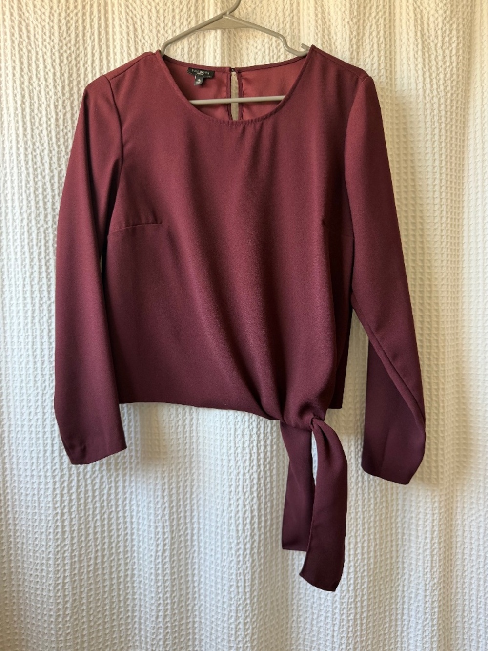 Burgundy Tie Front Top